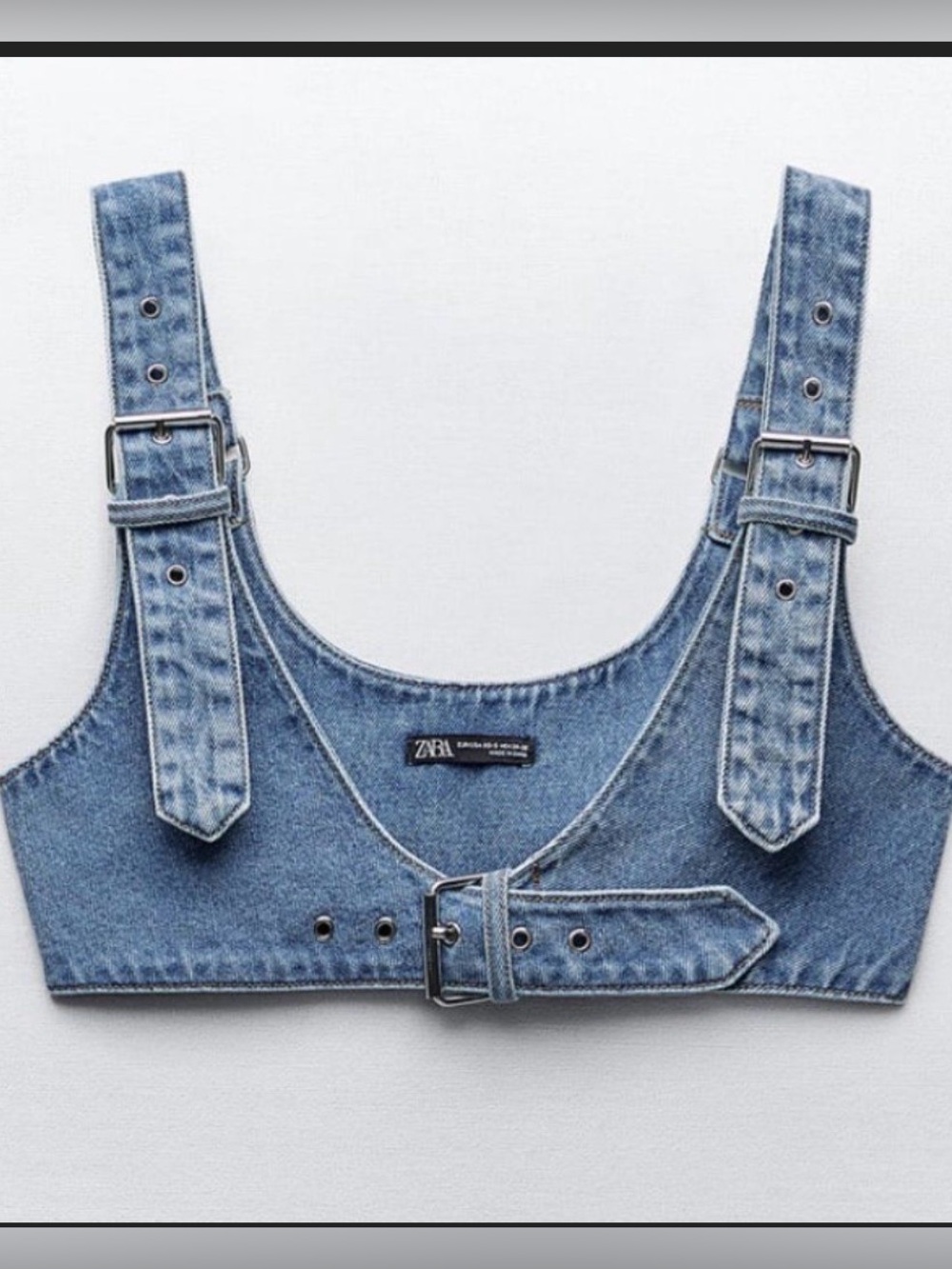 ZARA Dark Blue Denim Harness Belt - Women's Overalls Accessory